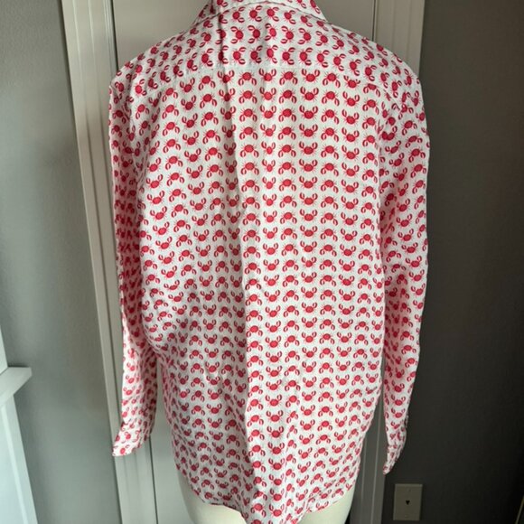 FRANK & EILEEN Crab Eileen Style button down shirt size Small LINEN - Picture 2 of 3